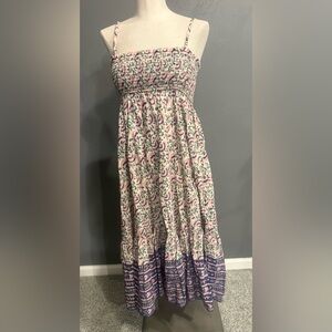 Natural Life Floral Smocked Dress - Pink and Green